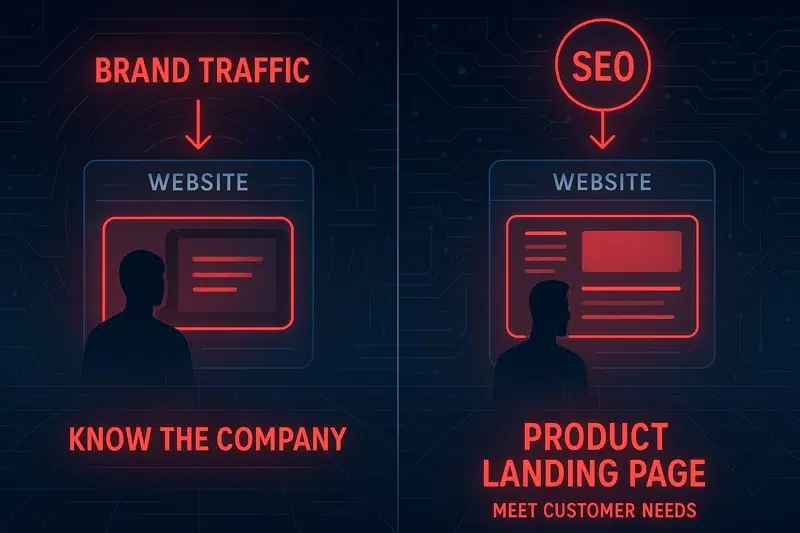 Brand Traffic und Produkt Landingpages